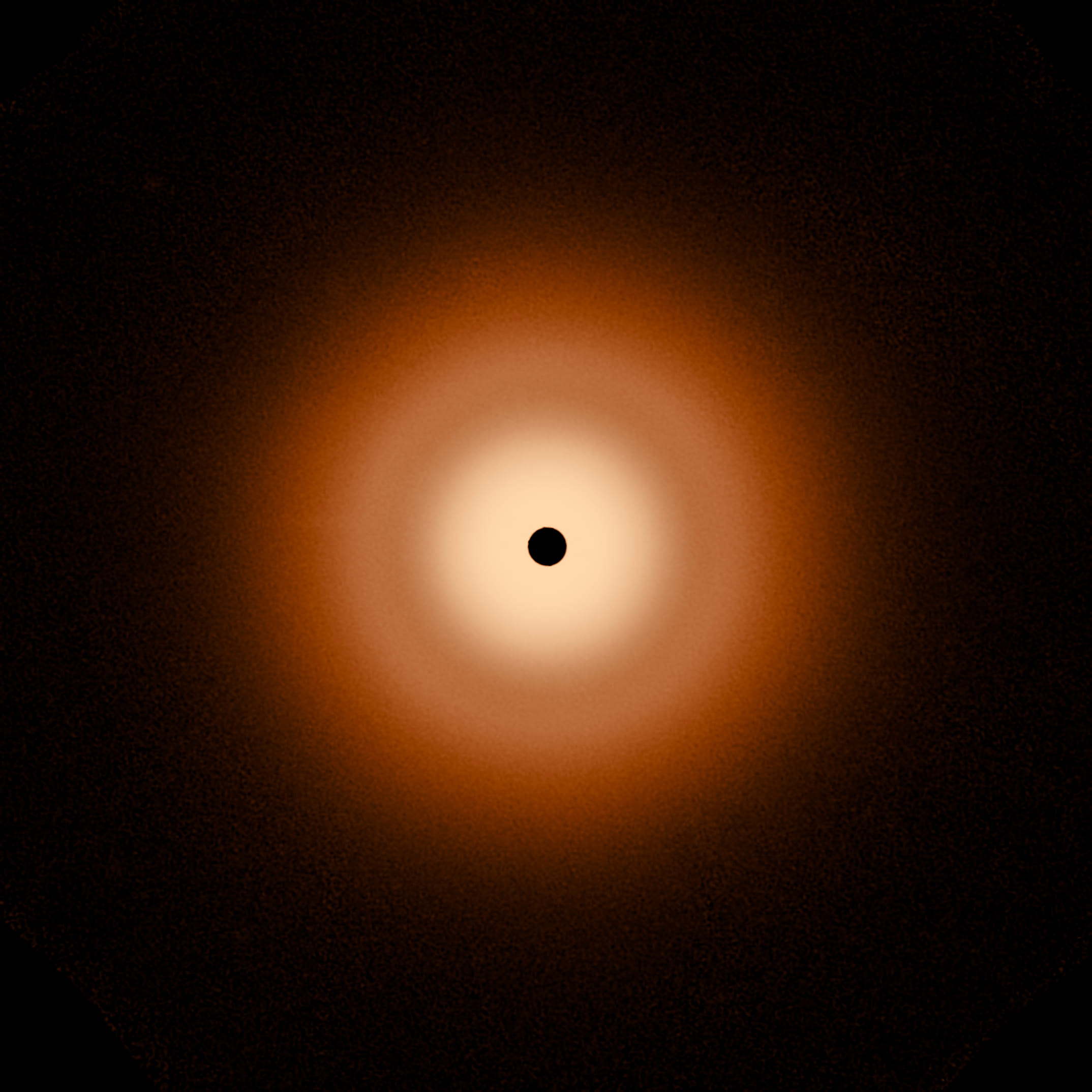 Webb ha acquisito questa immagine del disco circumstellare intorno alla stella Vega utilizzando lo strumento Miri (Mid-Infrared Instrument). Crediti: Nasa, Esa, Csa, Stsci, S. Wolff (Università dell'Arizona), K. Su (Università dell'Arizona), A. Gáspár (Università dell'Arizona)